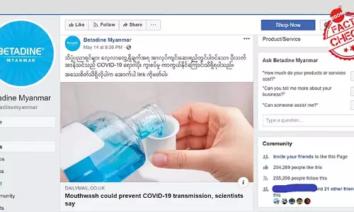 ခံတွင်းသန့်ဆေးတွေက ကိုဗစ် ၁၉ ကာကွယ်နိုင်တယ်ဆိုတဲ့သတင်းတွေကို မယုံပါနဲ့