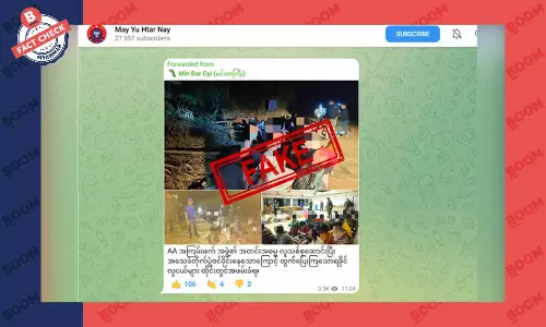 ထိုင်းမှာ ဖမ်းဆီးခံရသူတွေကို AA က လူသစ်စုဆောင်းလို့ ထွက်ပြေးလာသူတွေလို့ သတင်းအမှားဖြန့် ထိုင်းမှာ ဖမ်းဆီးခံရသူတွေကို AA က လူသစ်စုဆောင်းလို့ ထွက်ပြေးလာသူတွေလို့ သတင်းအမှားဖြန့်