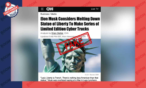 အီလွန်မက်စ်က လေဘာတီရုပ်ထုကို အရည်ဖျော်မယ်ဆိုတဲ့ သတင်းအတု